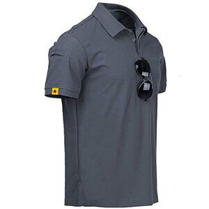 ZITY Mens Polo Shirt Cool Wicking Short Sleeve 2XL 2X Large Gray